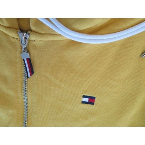 Tommy Hilfiger J1KE0434 Women's Sz M Yellow/Gray Full Zip Colorblock Hoodie $70 - Picture 6 of 8